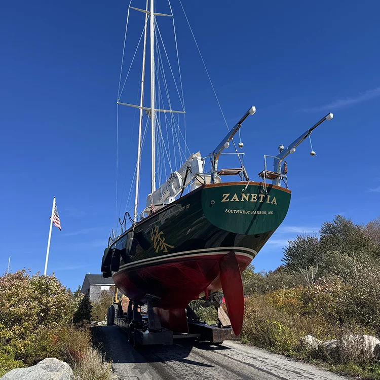 Sailboat going in the water at Atlantic Boat