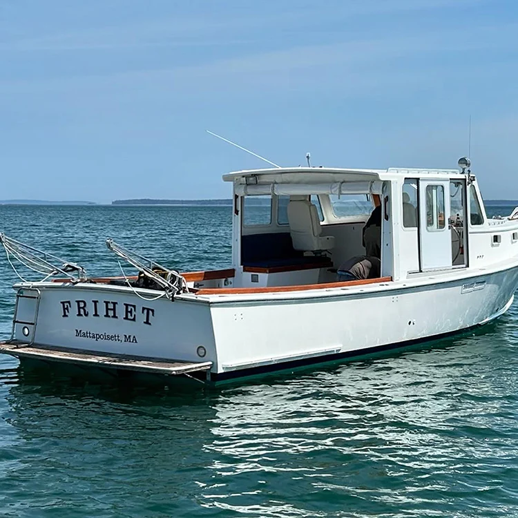 Boat in the water in spring at Atlantic Boat