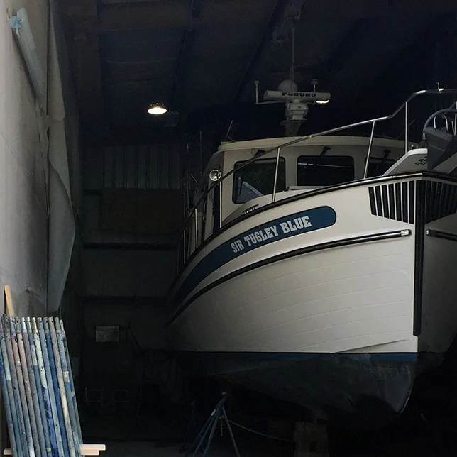 Boat in storage at Atlantic Boat